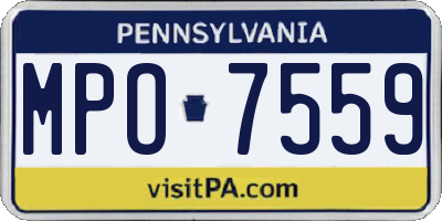 PA license plate MPO7559