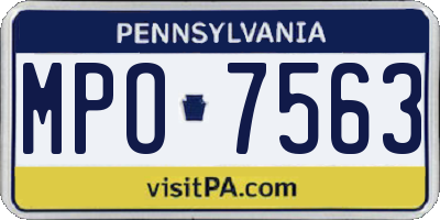 PA license plate MPO7563