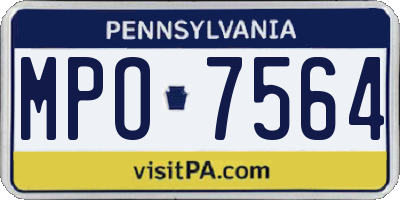 PA license plate MPO7564