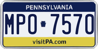 PA license plate MPO7570