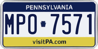 PA license plate MPO7571
