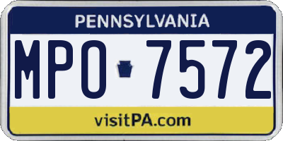 PA license plate MPO7572