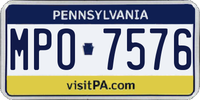 PA license plate MPO7576