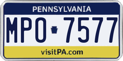 PA license plate MPO7577
