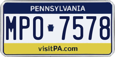 PA license plate MPO7578
