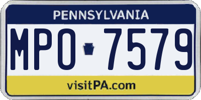 PA license plate MPO7579