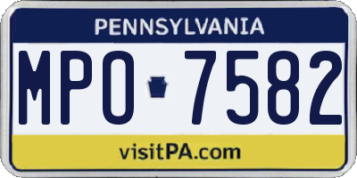 PA license plate MPO7582