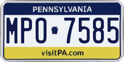 PA license plate MPO7585