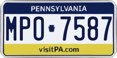 PA license plate MPO7587