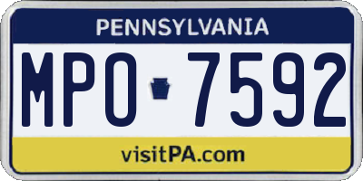 PA license plate MPO7592