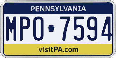 PA license plate MPO7594