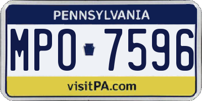 PA license plate MPO7596