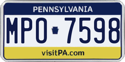 PA license plate MPO7598
