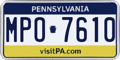 PA license plate MPO7610