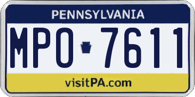 PA license plate MPO7611