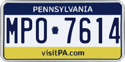 PA license plate MPO7614