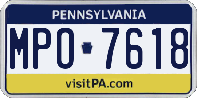 PA license plate MPO7618