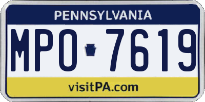 PA license plate MPO7619