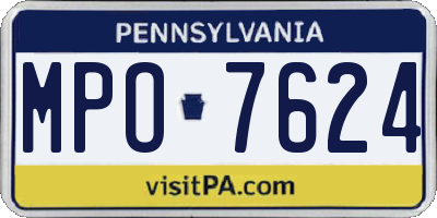 PA license plate MPO7624
