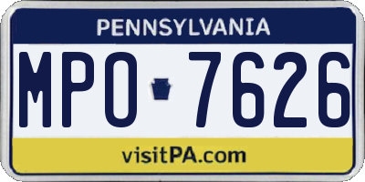 PA license plate MPO7626
