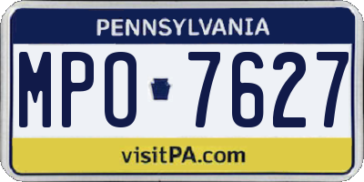 PA license plate MPO7627