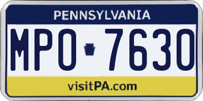 PA license plate MPO7630