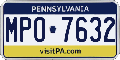 PA license plate MPO7632