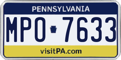 PA license plate MPO7633
