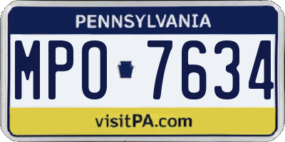PA license plate MPO7634