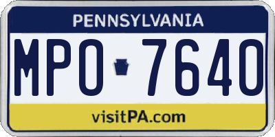 PA license plate MPO7640