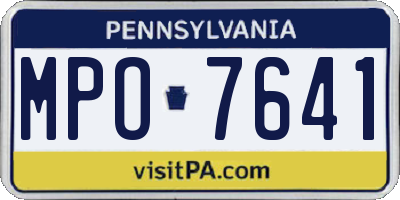 PA license plate MPO7641