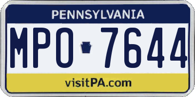 PA license plate MPO7644