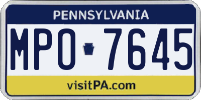 PA license plate MPO7645
