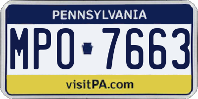 PA license plate MPO7663