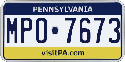PA license plate MPO7673