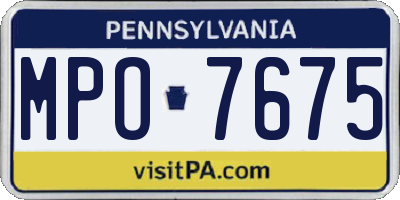 PA license plate MPO7675