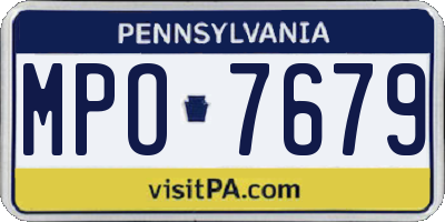 PA license plate MPO7679