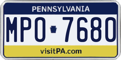 PA license plate MPO7680