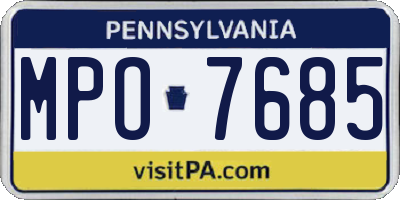 PA license plate MPO7685