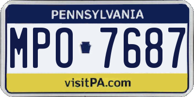 PA license plate MPO7687