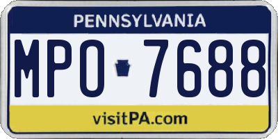 PA license plate MPO7688