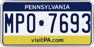 PA license plate MPO7693