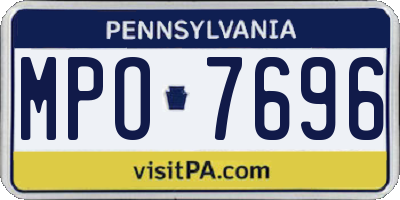 PA license plate MPO7696