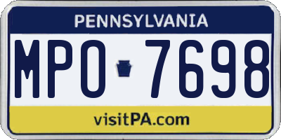 PA license plate MPO7698