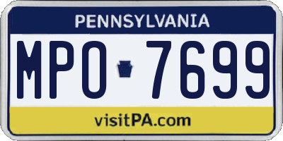 PA license plate MPO7699