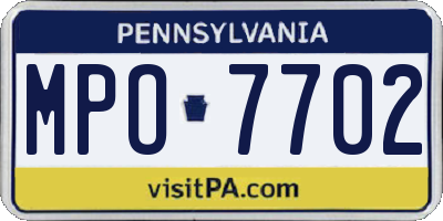 PA license plate MPO7702