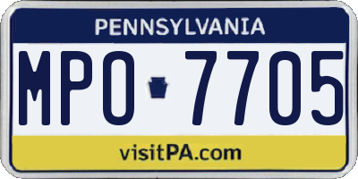 PA license plate MPO7705