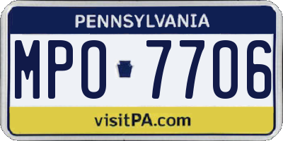 PA license plate MPO7706