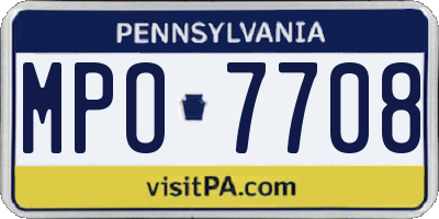 PA license plate MPO7708