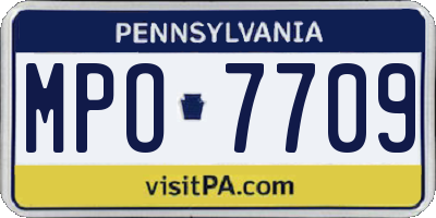 PA license plate MPO7709